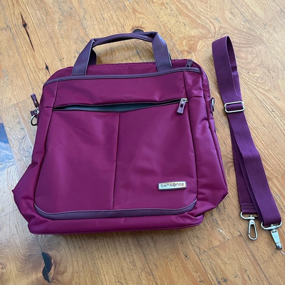 Samsonite Handbags - Samsonite soft-sided bag, storage, pockets, adjustable strap, raspberry purple